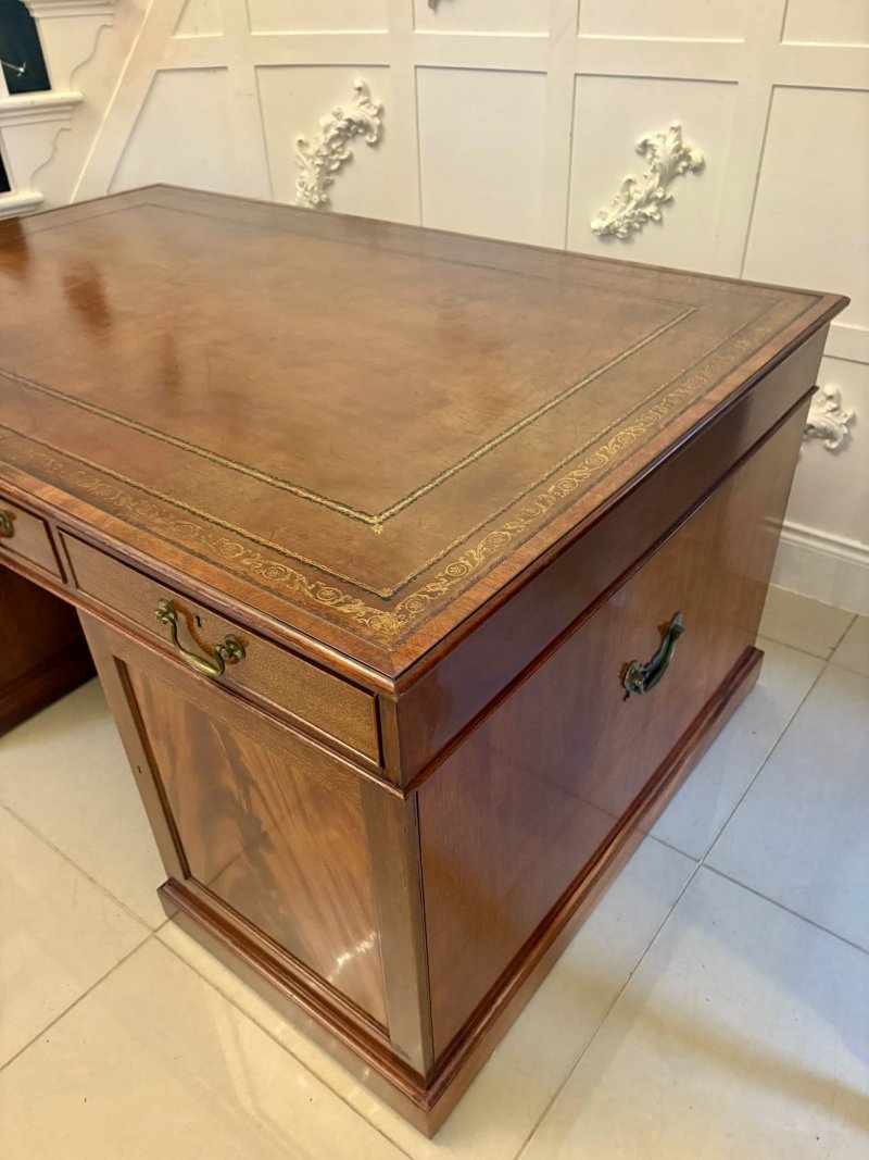 Antique Edwardian Quality Mahogany Partners Desk
